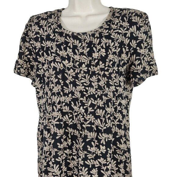 Vintage Jessica Howard Black Brown Floral Midi Dress Women Size 8 Shoulder Pads - Picture 2 of 11